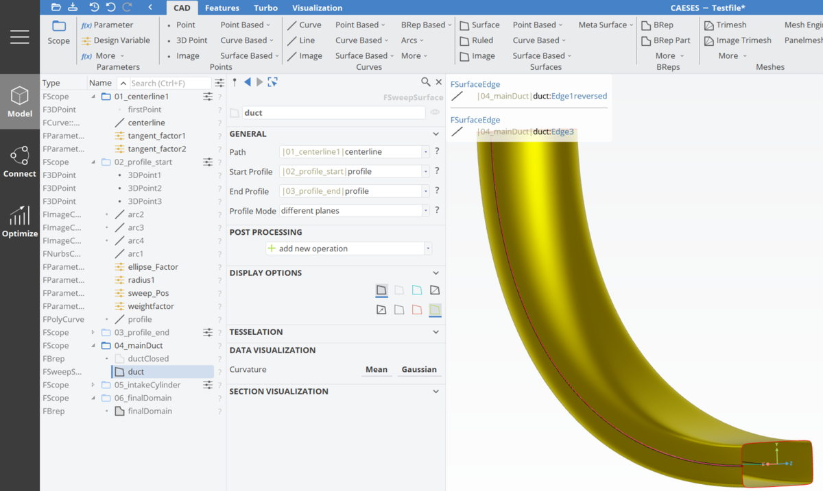 Strange Sweep Edge General Modeling CAESES Forum