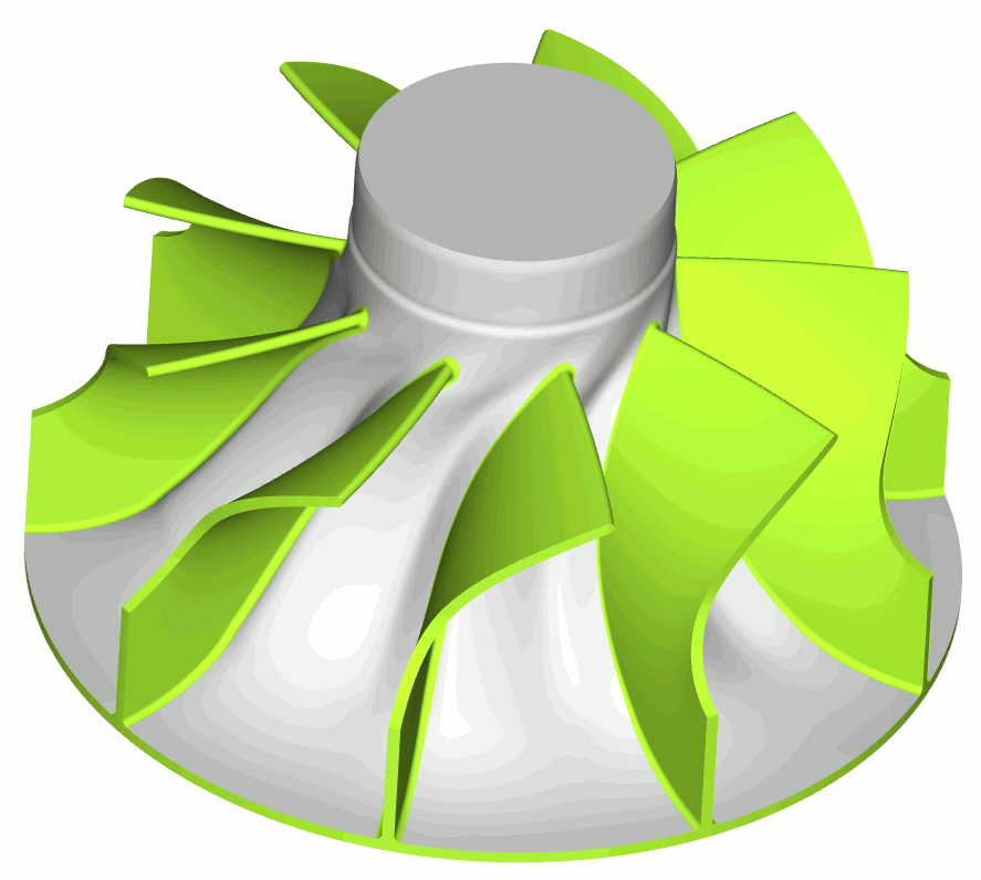 Endwall contouring for turbine impellers