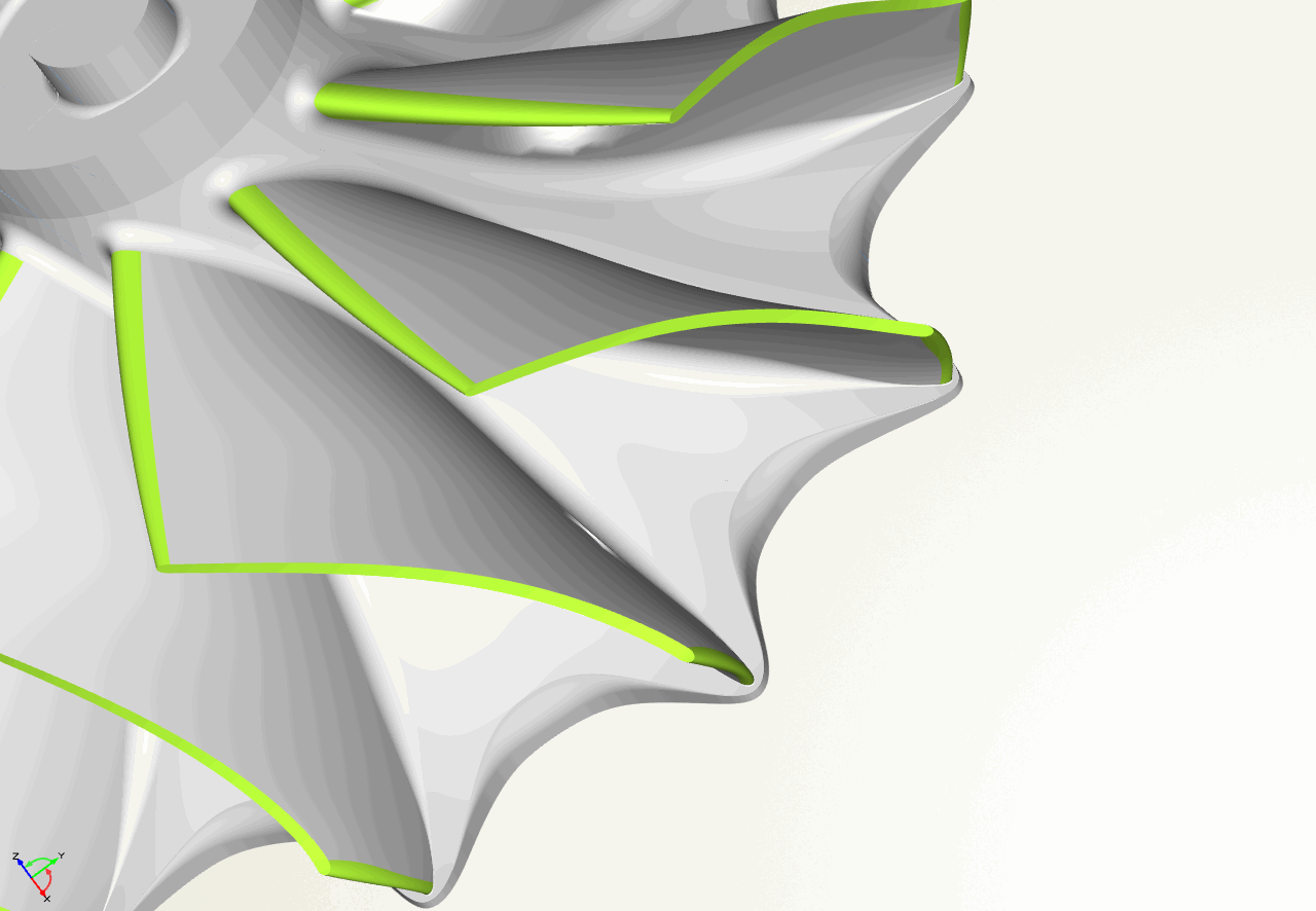 Shape control for turbine wheel scallops