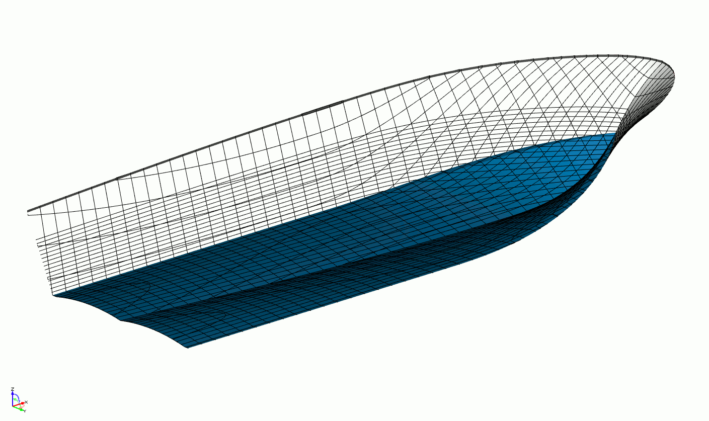 Fully parametric ship hull local