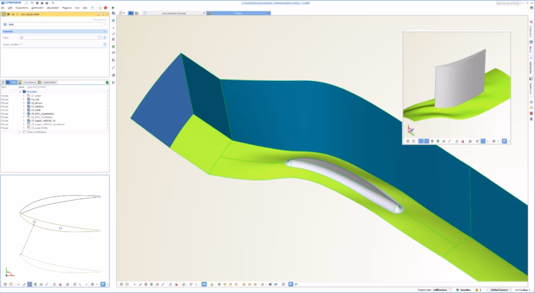 Parametric stator model including periodic CFD domain
