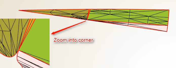 Surfaces do not correctly match in the corner