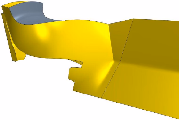 Parametric fluid domain that is part of the radial turbine model in CAESES