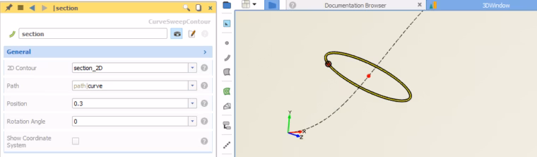 CAESES sweep surface via feature