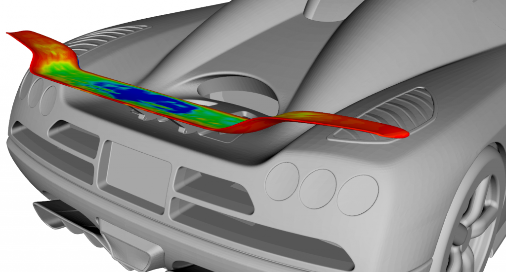 Results of Adjoint CFD computations, visualized in CAESES