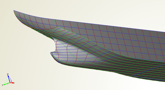 Symmetric aft body part