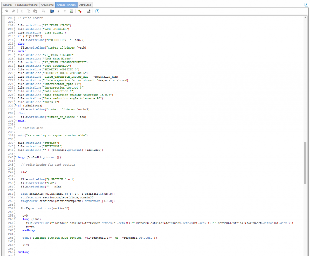 Feature definition to export geometry in a custom format into a file