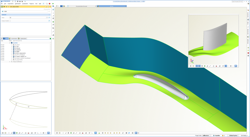 Parametric stator model including periodic CFD domain