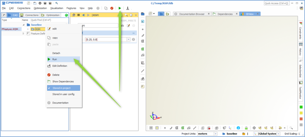 Perform the evaluation on the response surface