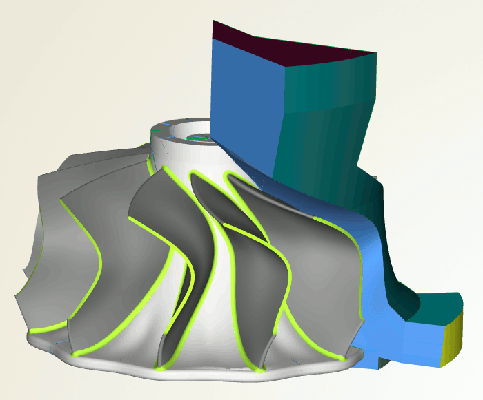 Parametric CFD flow domain for a single turbine blade