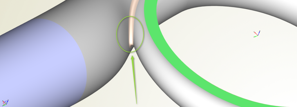 The challenging tongue area when considering structured meshes