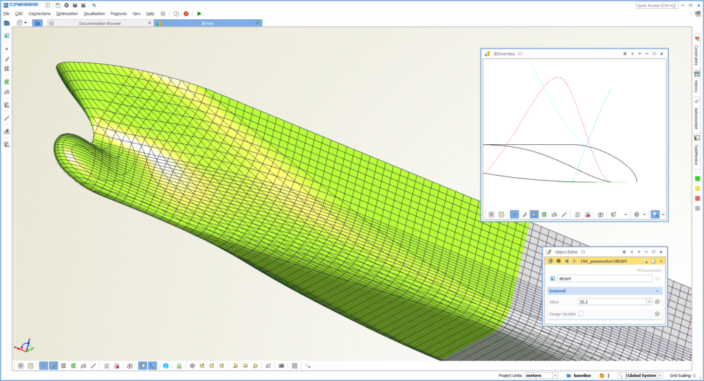 Designing ship hull forms in CAESES