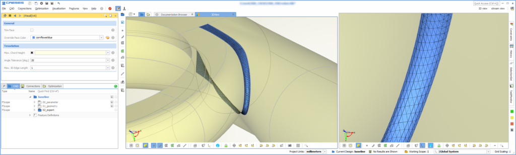 Assign color and triangulation settings for each individual surface patch