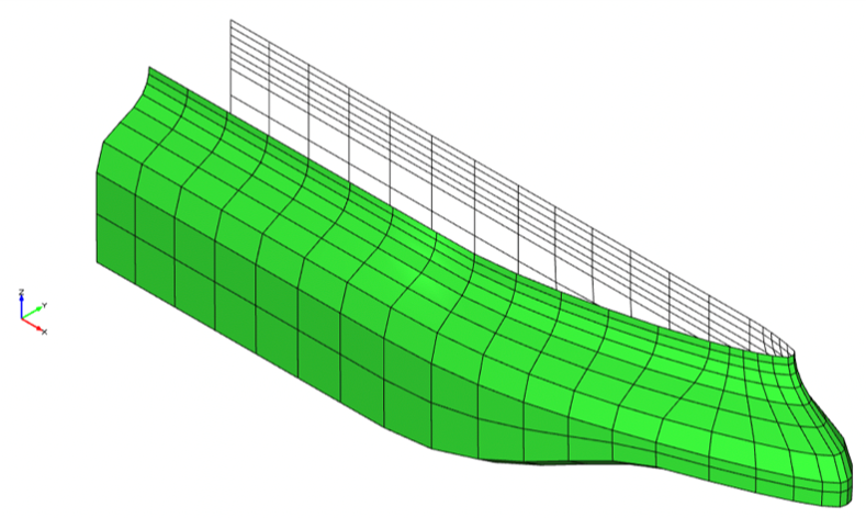 SWATH SOV panel mesh, generated by CAESES