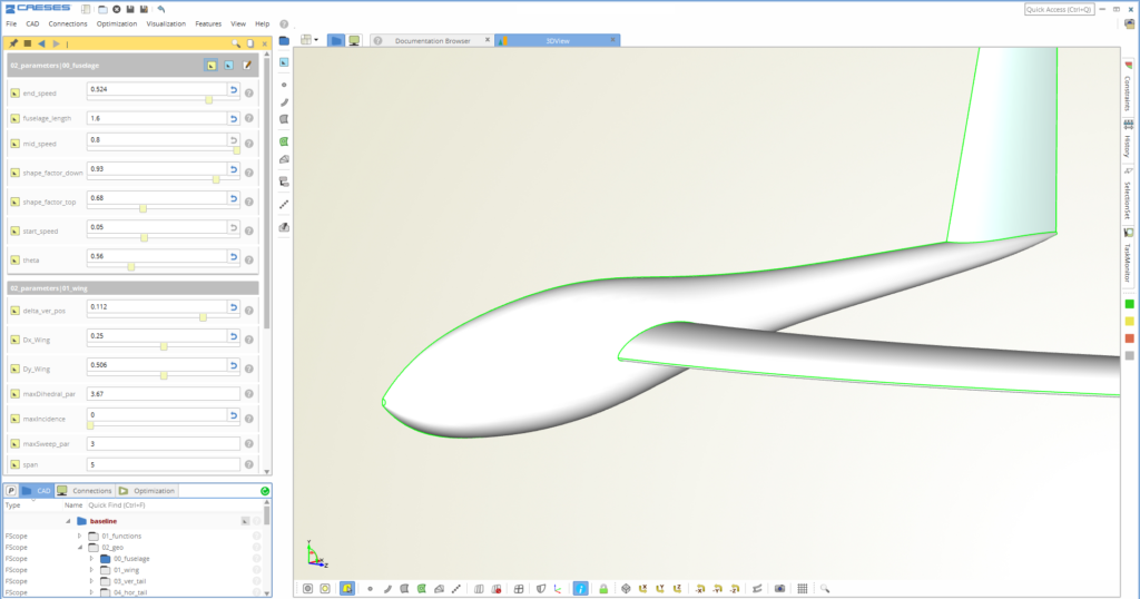 aerodynamic shape optimization of a glider
