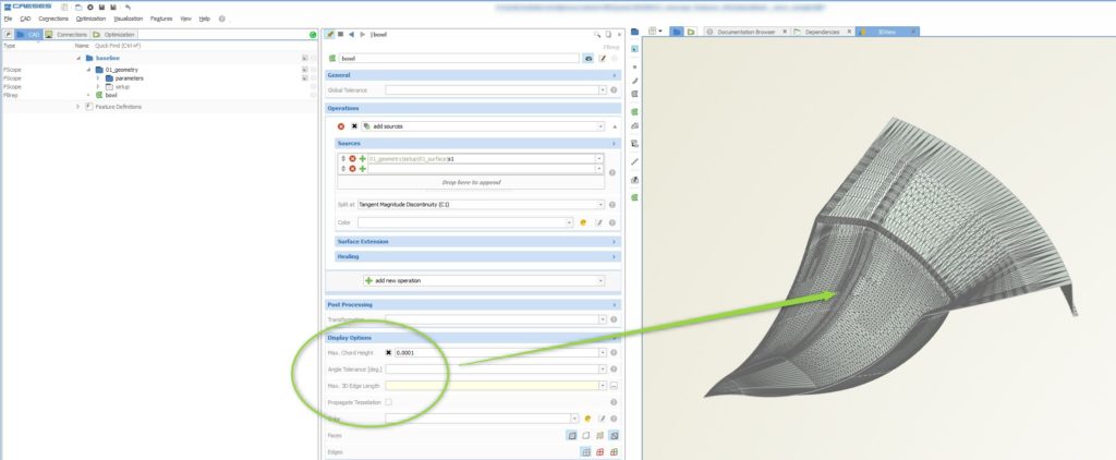 Triangulation controls for the geometry