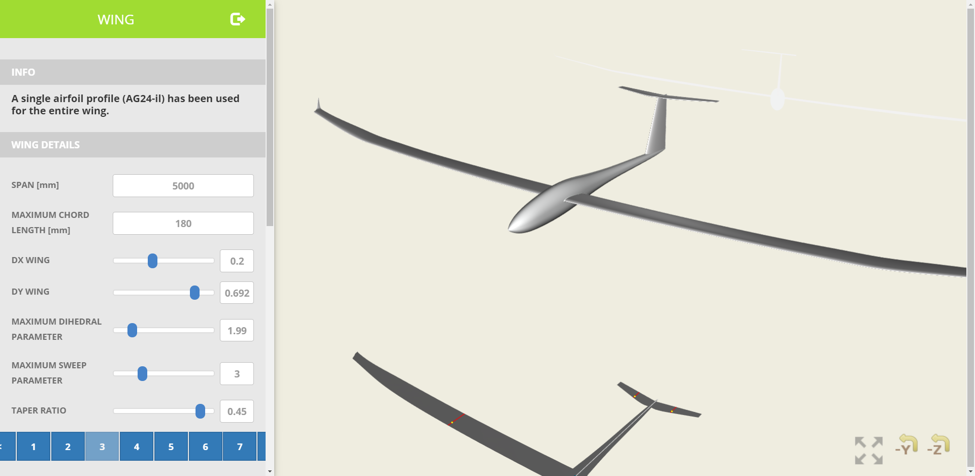 Glider Plane Design Web App