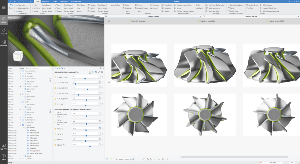 CAESES GUI for  Design and Optimization of Turbomachinery