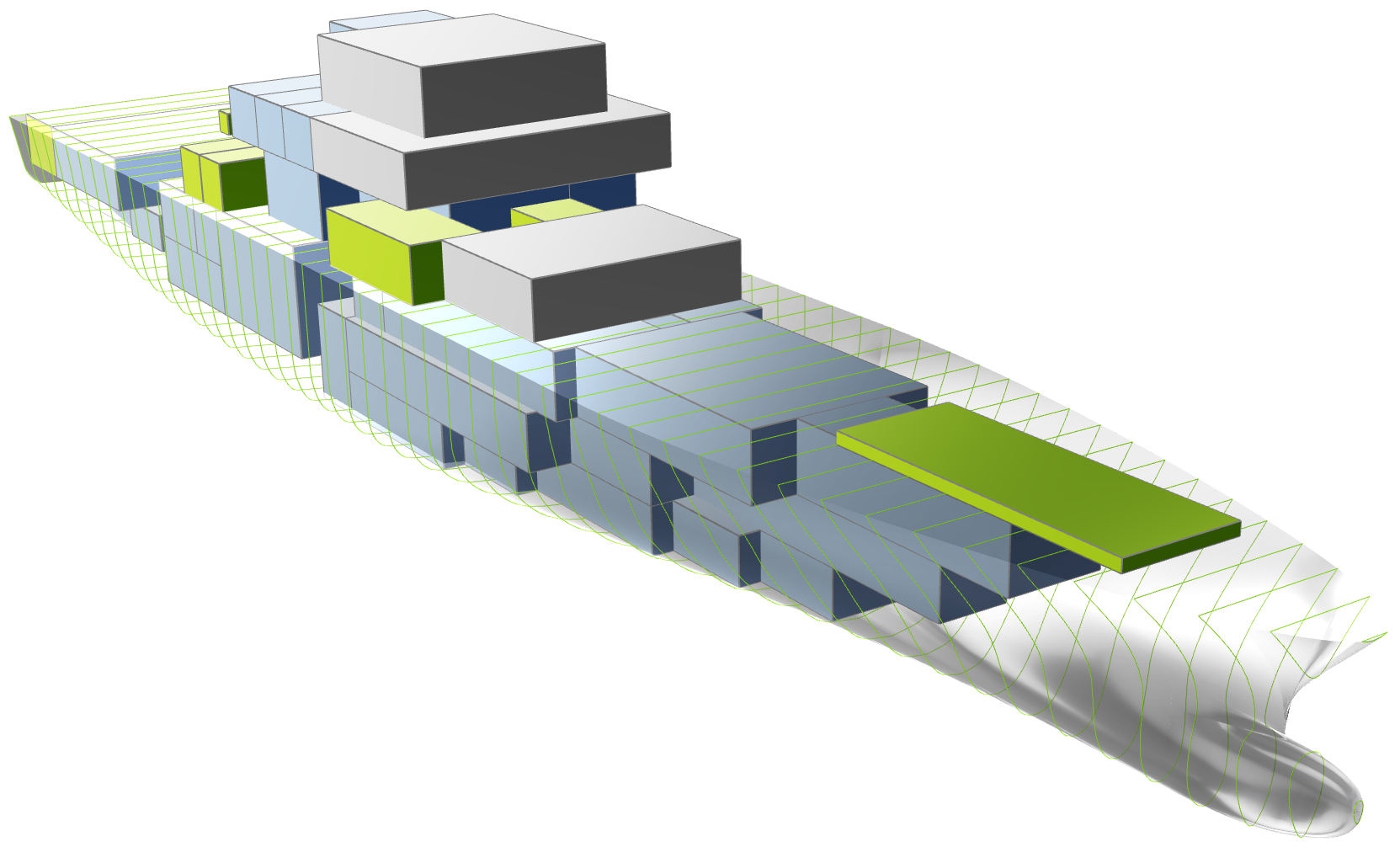 Ship Hull with Arrangement Blocks