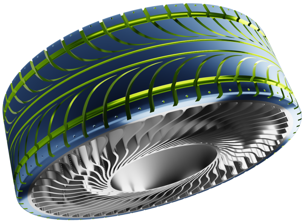 Advanced parametric CAESES Model of a tire and its tread patterns